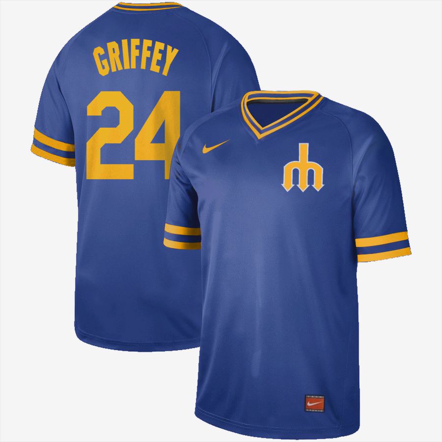 2019 Men MLB Seattle Mariners #24 Griffey blue Nike Cooperstown Collection Jerseys->st.louis cardinals->MLB Jersey